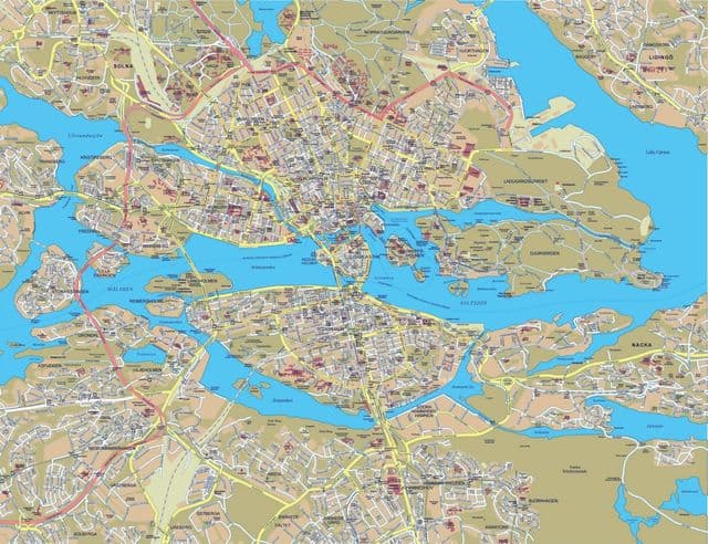 Stratenkaart van Stockholm