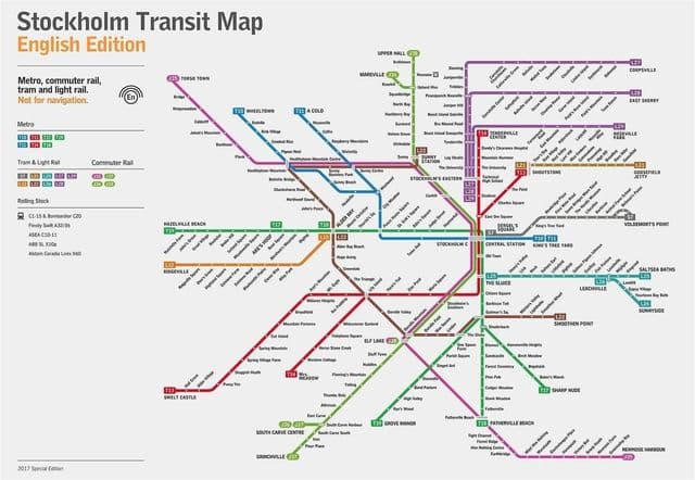 Kaart van het metrostation van Stockholm