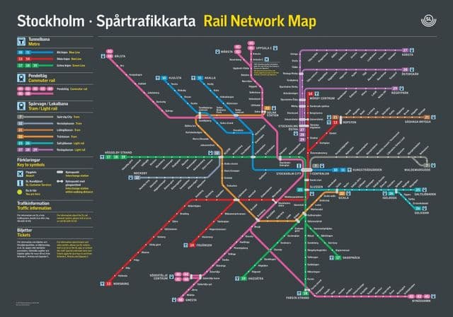 Stationskaart van Stockholm