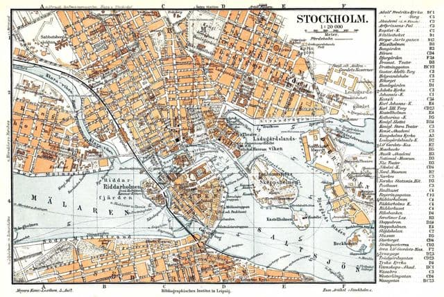 Antieke kaart van Stockholm