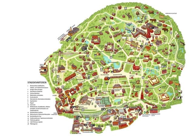 De kaart van het park van de dierentuin van Stockholm